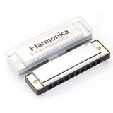 Premium 10-Hole Student Harmonica in Key C - Stainless Steel with Brass Reeds