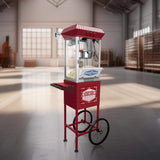 Premium 12-Ounce Movie Theater-Style Popcorn Machine With Cart (SAK84156)
