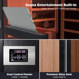 Thermora Pandora Premium 2-Person Indoor Infrared Sauna With Red Light Therapy And Himalayan Salt Rocks (SAK67305)