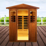 Thermoa Valois Premium 4-Person 2050W Luxury Low EMF Outdoor FAR Infrared Home Sauna With Bluetooth Audio (SAK15372)