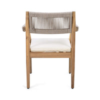Premium 5-Piece Outdoor Acacia Wood Patio Furniture Set With Braided Dining Chairs, Cushions, And Dining Table (SAK26754)