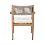 Premium 5-Piece Outdoor Acacia Wood Patio Furniture Set With Braided Dining Chairs, Cushions, And Dining Table (SAK26754)