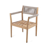 Premium 5-Piece Outdoor Acacia Wood Patio Furniture Set With Braided Dining Chairs, Cushions, And Dining Table (SAK26754)