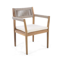 Premium 5-Piece Outdoor Acacia Wood Patio Furniture Set With Braided Dining Chairs, Cushions, And Dining Table (SAK26754)
