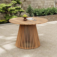 Premium 5-Piece Outdoor Acacia Wood Patio Furniture Set With Braided Dining Chairs, Cushions, And Dining Table (SAK26754)