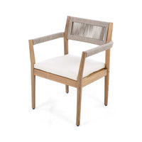 Premium 5-Piece Outdoor Acacia Wood Patio Furniture Set With Braided Dining Chairs, Cushions, And Dining Table (SAK26754)