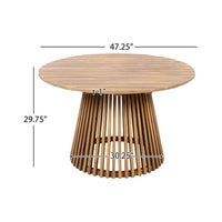 Premium 5-Piece Outdoor Acacia Wood Patio Furniture Set With Braided Dining Chairs, Cushions, And Dining Table (SAK26754)