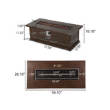 Premium 56" Transitional Rectangular Outdoor Propane Gas Fire Pit Table, 50K BTU (SAK25790)