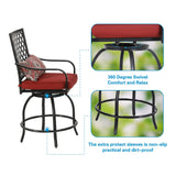 Alora Premium 6-Piece Bar Patio Furniture Set With Umbrella, Swivel Chairs, And Cushions (SAK90375)