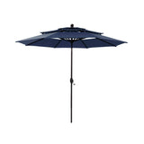 Alora Premium 6-Piece Bar Patio Furniture Set With Umbrella, Swivel Chairs, And Cushions (SAK90375)