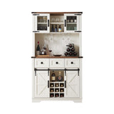 Nuvia Premium 72-Inch Home Bar Wine Cabinet W/ Sliding Barn Door (SAK12947)