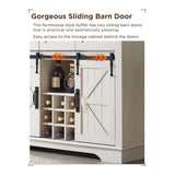Nuvia Premium 72-Inch Home Bar Wine Cabinet W/ Sliding Barn Door (SAK12947)