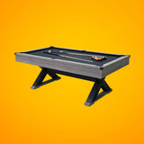 Premium 7FT Wood Billiards Pool Snooker Table Game Set With X-Shaped Legs (SAK32091)
