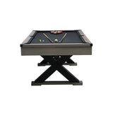 Premium 7FT Wood Billiards Pool Snooker Table Game Set With X-Shaped Legs (SAK32091)