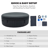 Premium Blow Up 6 Person Sauna Pool Hot Tub With 130 Jets, 7FT (SAK63510)