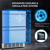 Premium 5.3 Cu.Ft Double Drawer Stainless Steel Built-In Wine Beverage Undercounter Refrigerator (SAK92576)