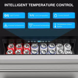 Premium 5.3 Cu.Ft Double Drawer Stainless Steel Built-In Wine Beverage Undercounter Refrigerator (SAK92576)