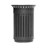 Premium Heavy-Duty Extra Large Outdoor Commercial Metal Slat Garbage Trash Can (SAK48591)