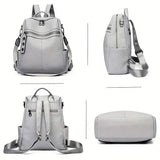Premium Genuine Leather Womens Backpack - Brown