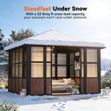 Alora Grandview Premium Hardtop Aluminum Sunroom Solarium With TV Mount And Sliding Doors (SAK60439)