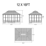 Alora Prestige Premium Hardtop Double Top Outdoor Patio Solarium Sunroom (SAK43078)
