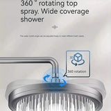 Premium High-pressure Shower Head - Top Spray, Wide Coverage, Lotus Design