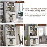 Premium Home Bar Wine Cabinet W/ Sliding Barn Door, 72" (97631842)
