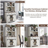 Premium Home Bar Wine Cabinet W/ Sliding Barn Door, 72" (97631842)