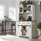 Premium Home Bar Wine Cabinet W/ Sliding Barn Door, 72" (97631842)