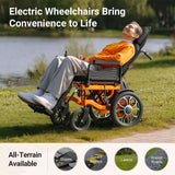 Premium Lightweight Electric Full Reclining Motorized Foldable Wheelchair (SAK91516)