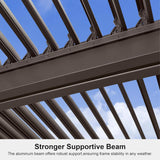 Alora Premium Outdoor Aluminum Louvered Patio Pergola With LED Lights [PERGOLA ONLY] (SAK24896)