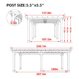 Alora Premium Outdoor Cedar Wood Pergola With Slatted Roof (SAK87024)