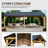 [12x20FT] Premium Outdoor Double-Layer Galvanized Steel Hardtop Gazebo Pergola For Patio (92475381)