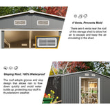 Alora Premium Outdoor Galvanized Steel Backyard Storage Shed W/ Dual Lockable Sliding Doors, 11x13' (95382641)