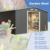 Alora Premium Outdoor Galvanized Steel Backyard Storage Shed W/ Dual Lockable Sliding Doors, 11x13' (95382641)