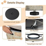 Alora Premium Round Outdoor Propane Patio Gas Fire Pit Table W/ Lava Rock & Cover, 36" (SAK24173)