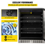 Premium Single Door Stainless Steel Built-In Wine Beverage Undercounter Refrigerator, 5.3 Cu.Ft. (SAK95276)