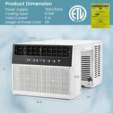 Premium Window Room Air Conditioner Unit With Remote, 6000/8000 BTU (SAK63172)