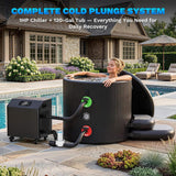 FCP Premium XL 120 Gal Cold Plunge Tub With 1HP Chiller, Filter, And Pump (SAK92632)