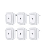 Hakol LED Night Light Lamp with Smart Sensor Dusk to Dawn Sensor, Daylight White, 0.5W Plug-in, 6-Pack