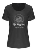Life Happens Printed Women's Bamboo/Cotton Short Sleeve Scoop Neck T-Shirt