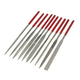 Set of 10 Steel Hand Jewelry Files Diamond Flat Tool Square Warding Knife Equaling Crossing Barrette Tapered Alloy