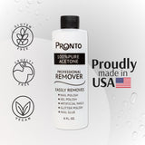 Pronto 100% Acetone Gel Nail Polish Remover - Gel Polish Remover for Nails | Acetone Nail Polish Remover For Nails for Removal of Glue, Gel, Acrylic & Dip | Gel Polish Remover, 8 Fl oz