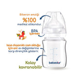 Bebedor Glass Baby Bottle: Heat Resistant, Wide Neck, Anti-Colic & Leak-Proof - Newborn Feeding Essential