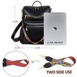 PU Leather Backpack Purse For Women Convertible Ladies Fashion Casual Large School Shoulder Bags
