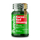 Purevits Korea Red Ginseng 500 mg Vegan Capsules 60 Count