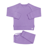 Purple Lily Crew Neck Jogger Set
