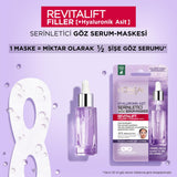 Loreal Paris Revitalift Filler Hyaluronic Acid Cooling Eye Serum Mask - Anti-Aging, Hydrating Sheet Mask for Dark Circles and Fine Lines