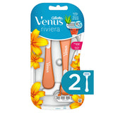 Gillette Venus Riviera: 3-Blade Disposable Razor for Women - Smooth Shave, Aloe Vera, Sensitive Skin - 2 Pack