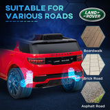 Qaba Land Rover Discovery Sport Licensed 12V Kids Ride on Car, Battery Powered Kids Electric Car with Remote Control, Soft Start, LED Lights, Music Horn, 3 Speeds, Red